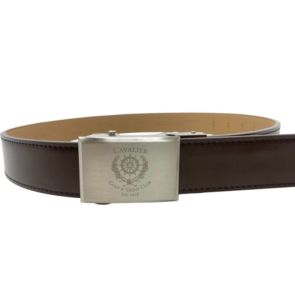 Nexbelt PRC Mens BrownBelt No Holes Cavalier Golf Yacht Club Buckle Adjustable